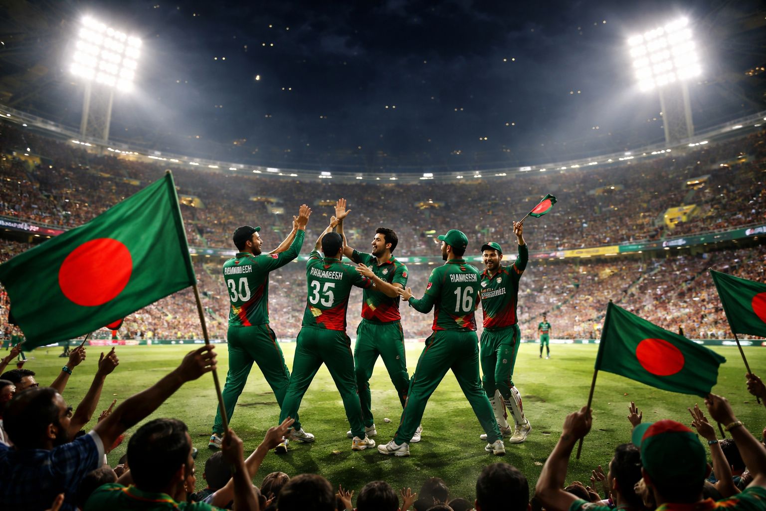 Passionate Bangladeshi punter tracking live cricket action on a laptop and phone while a match streams on television with 777TK odds visible